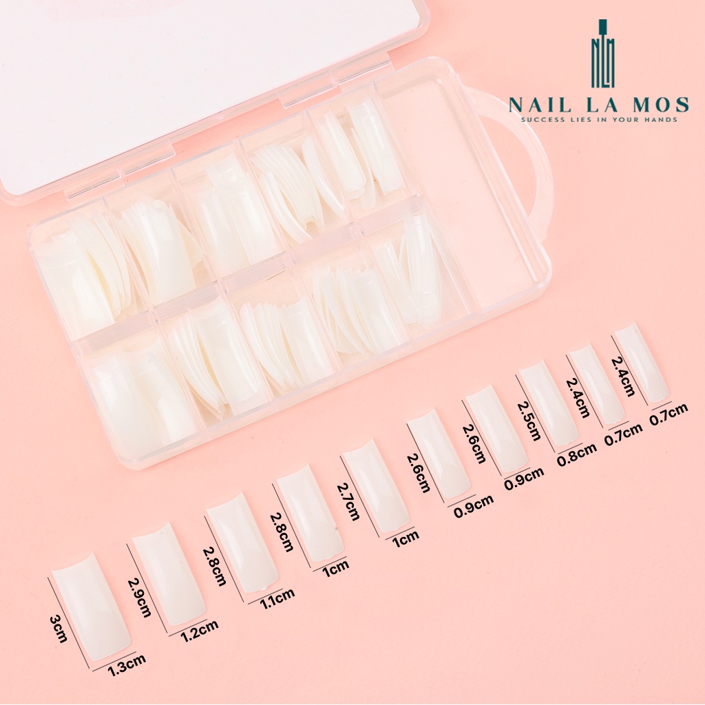 Hộp 100 móng típ, móng úp kiểu Pháp - Set 100 móng giả cao cấp phom chuẩn đẹp