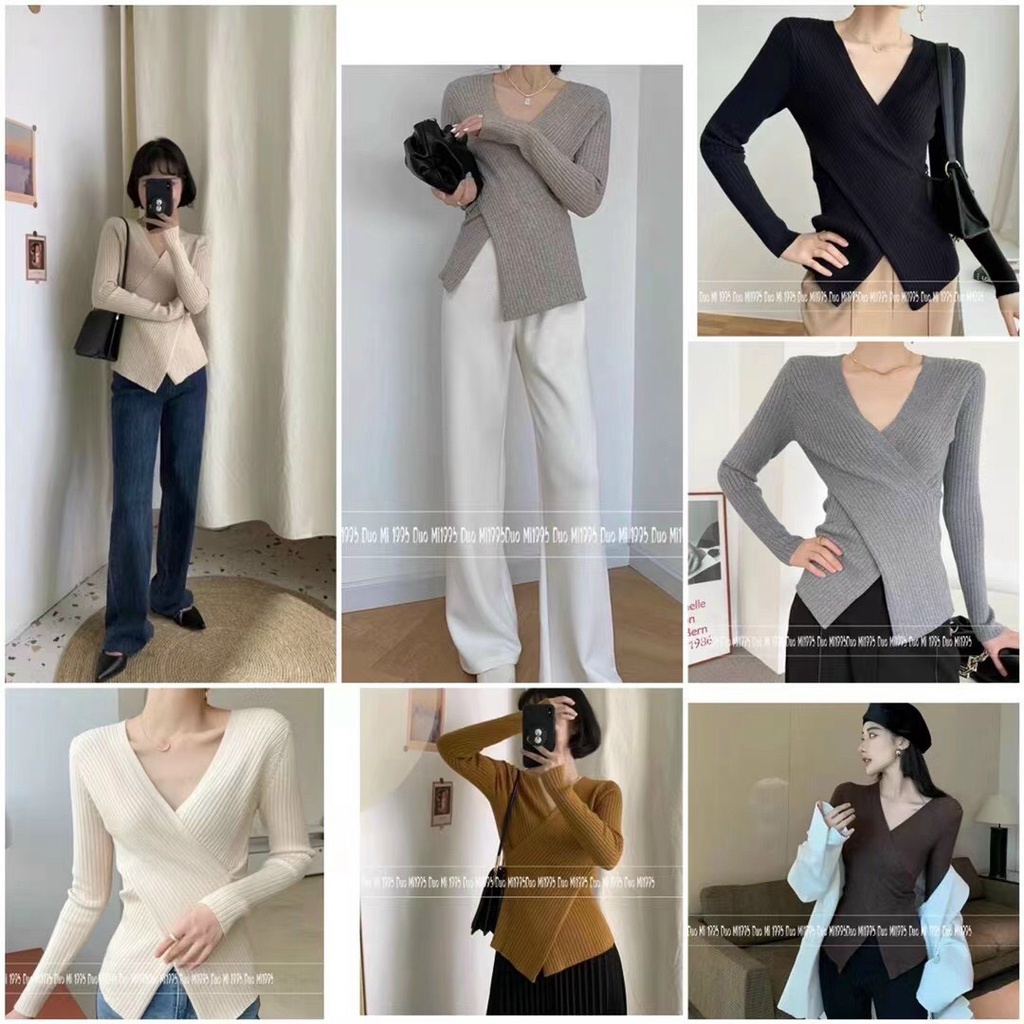 ÁO LEN VẠT CHÉO SANG TRỌNG NỮ AL330