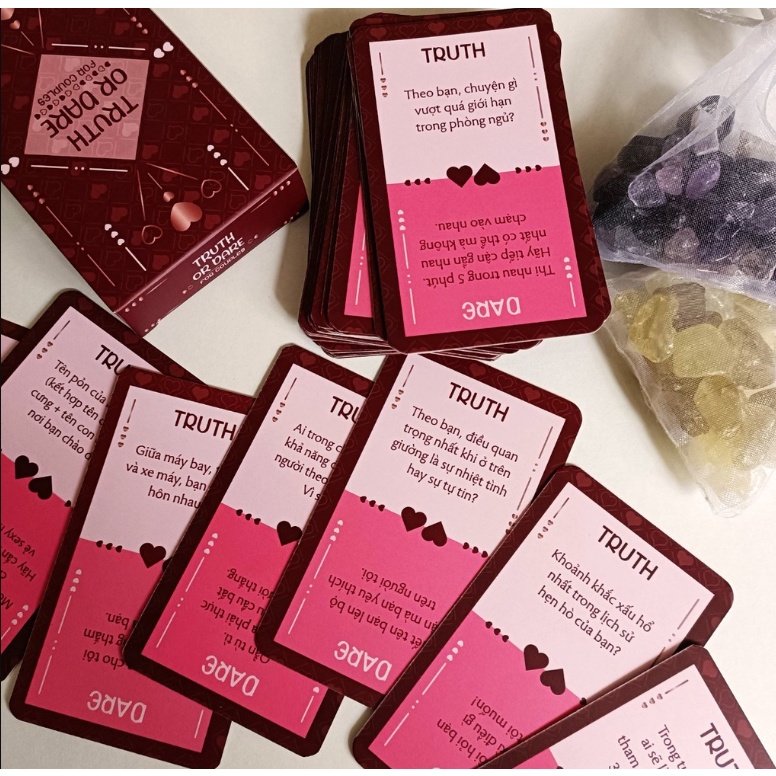 Bài Tình Yêu Truth or Dare Couple - Bộ Drinking Game cặp đôi thật hay thách cho buổi date hâm nóng tình cảm đến sâu lắng
