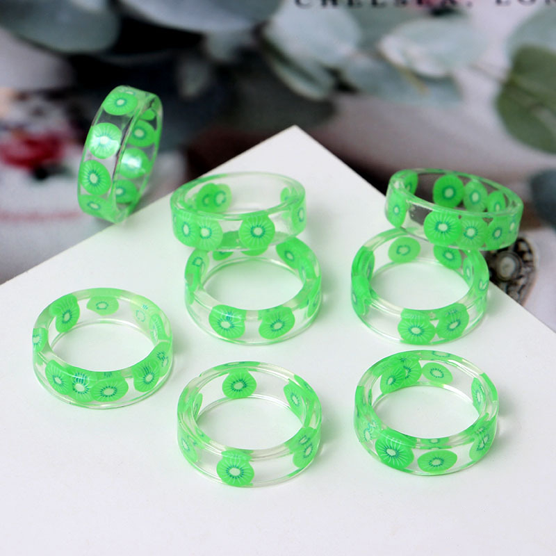 Nhẫn resin hình trái cây làm thủ công thời trang Hàn Quốc Diy cho nữ