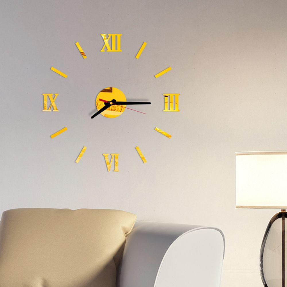 Miếng Dán Tường Hình Đồng Hồ Thời Trang Bằng Acrylic Tự Dính Không Gây Tiếng Ồn