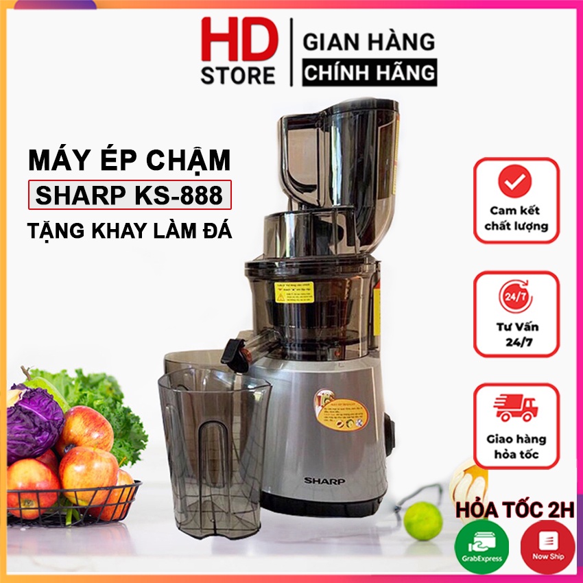 Máy ép chậm, Máy ép trái cây SHARP KS 888/689 công suất lớn ép siêu kiệt bã, dễ tháo lắp, vệ sinh - Bảo hành 12 tháng