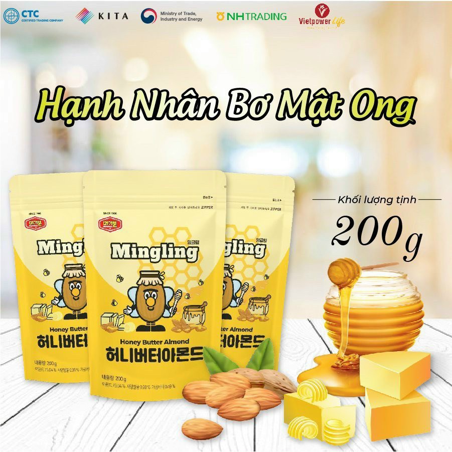 [COMBO 2 BỊCH] HẠT HẠNH NHÂN TẨM BƠ MẬT ONG - 200 GRAM - RẤT TỐT CHO THAI PHỤ- ĂN VẶT- HẠT DINH DƯỠNG