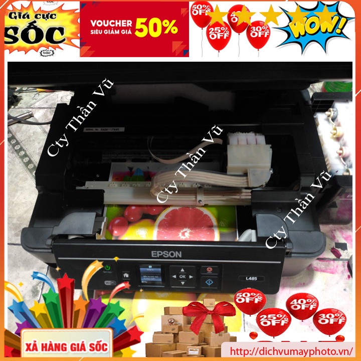 Máy in màu cũ đa năng Epson L485 in wifi photocopy scan đầy đủ có bảo hành bao test chất lượng MVP T