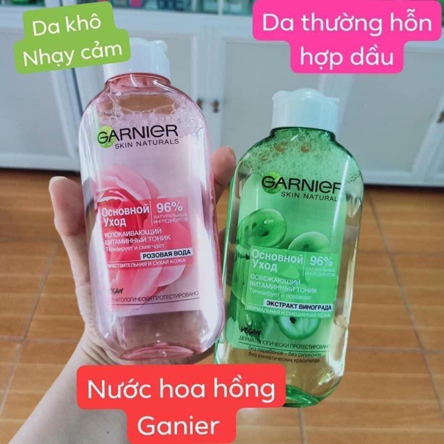 Nước Hoa Hồng Garnier 200ml Hồng - Xanh Lá