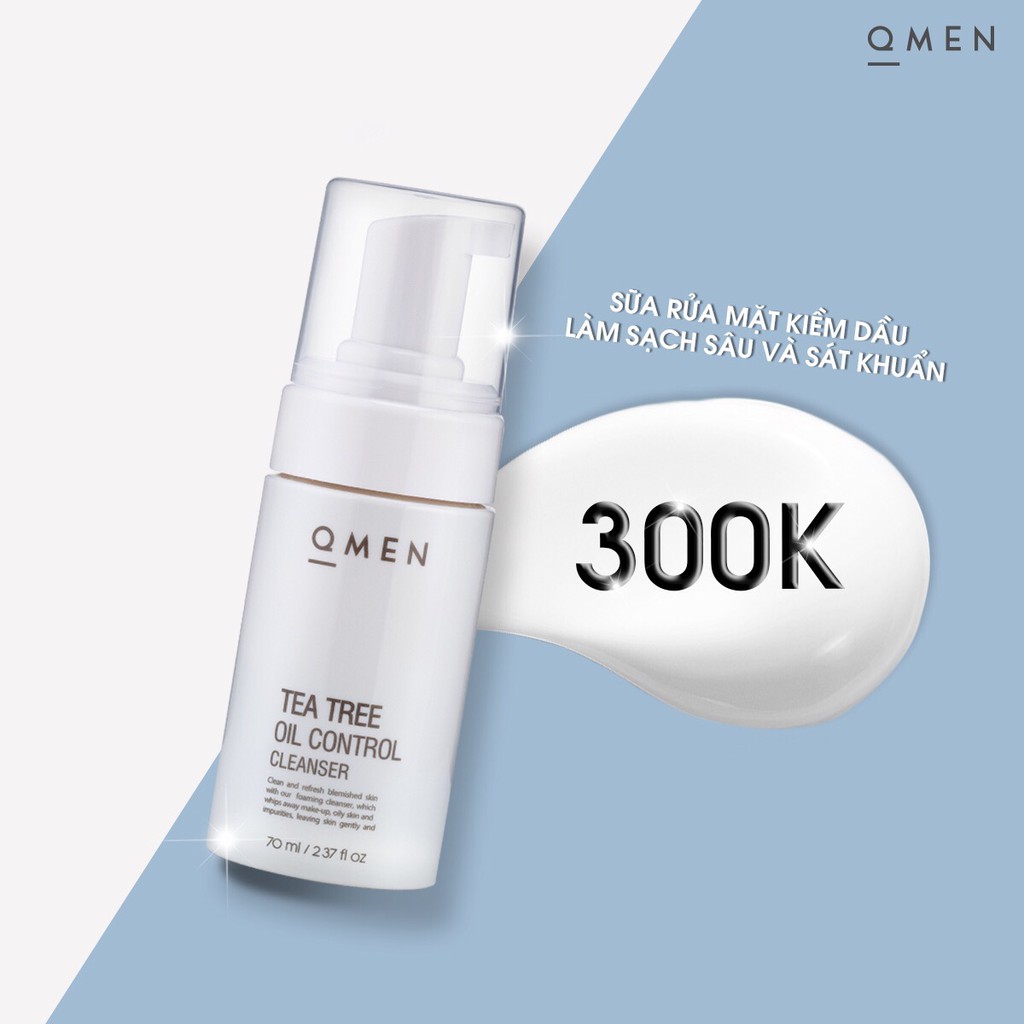 Combo siêu trị mụn QMEN - WHA Serum + Tea Tree Oil + Magic Sun Spray