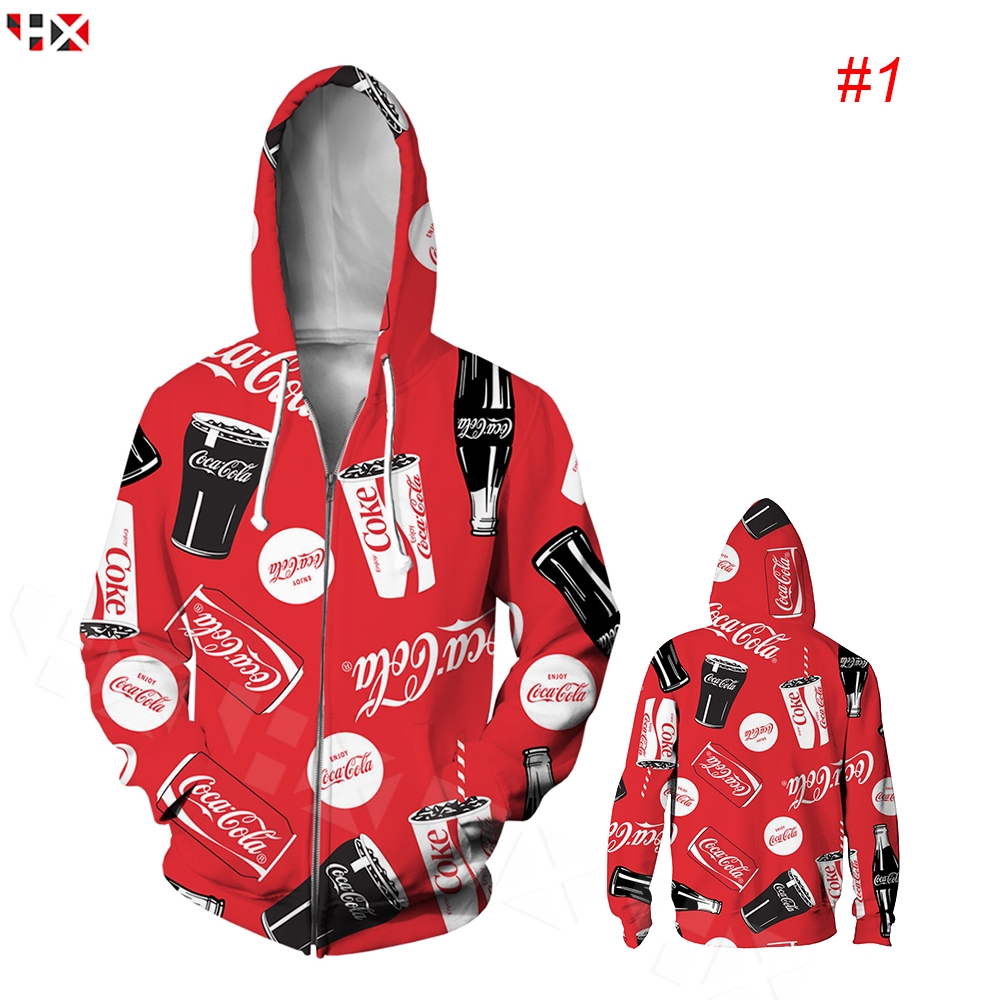 Áo Khoác Hoodie Tay Dài In Hình Lon Coca-cola 3d Unisex