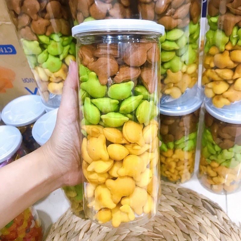 Bánh Gấu Nhân Kem Sữa và Mix 3 Vị SIÊU BỰ: Kem Truyền Thống, Chùm Ngây, Socola - Hủ 420Gr