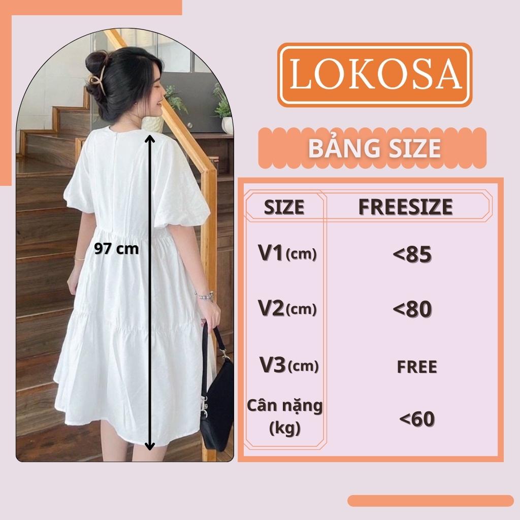 Đầm Babydoll Trắng LOKOSA Váy dự tiệc đi chơi Phồng Dáng Xòe Dài tay bồng Phong Cách Công Chúa Tiểu Thư VD075 | WebRaoVat - webraovat.net.vn