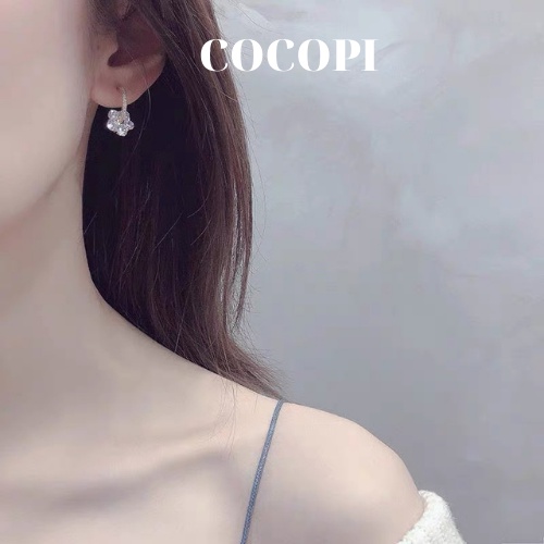Bông Tai, Khuyên Tai hình hoa đính đá cao cấp phong cách Hàn Quốc COCOPI Accessories - BT043