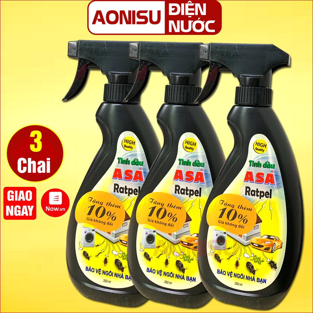 [COMBO 3] Bình Xịt Đuổi Chuột Tinh Dầu Bạc Hà ASA - Chai Xịt Đuổi Chuột , Thể Tích 350ML AONISU