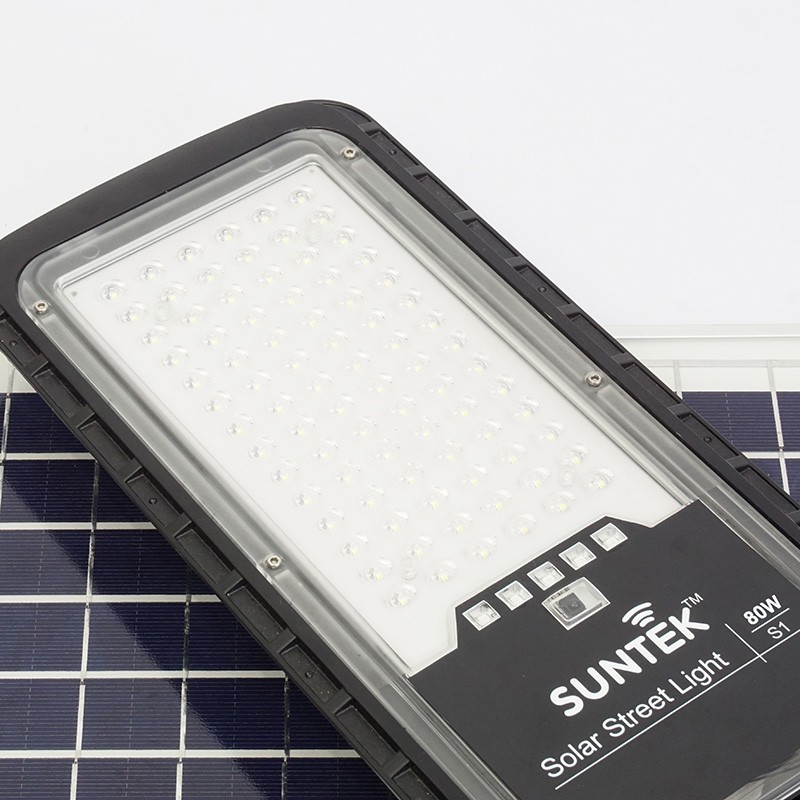 Đèn Đường Năng Lượng Mặt Trời SUNTEK LED Solar Street Light S1 80W - Hàng Chính Hãng - Bảo hành 3 năm 1 đổi 1