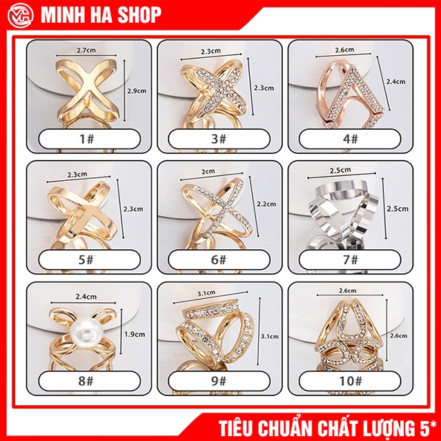 Chốt Giữ Khăn Lụa, Khuy Thắt Khăn Choàng Cổ Tạo Thắt Nơ Xinh Xắn, Dễ Thương
