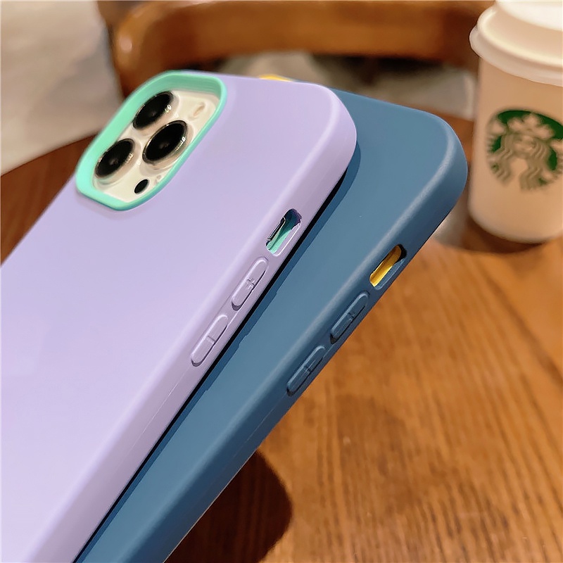 【Có logo】 Vỏ điện thoại chống sốc 3 trong 1 silicon lỏng cho iPhone 13 12 11 Pro Max XS XR X 8 7 Plus + SE 2020 Vỏ điện thoại thân thiện với da