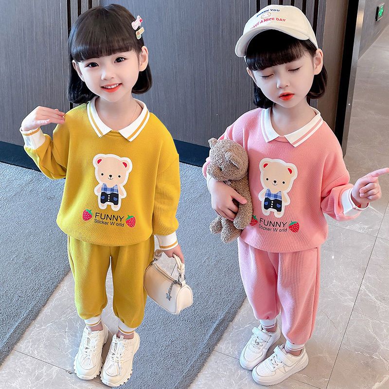 [Babycat] Hàng Có Sẵn Bộ Đồ Thể Thao Hai Mảnh Phong Cách Nhật Bản Hàn Quốc Thời Trang Xuân Thu Cho Bé Gái