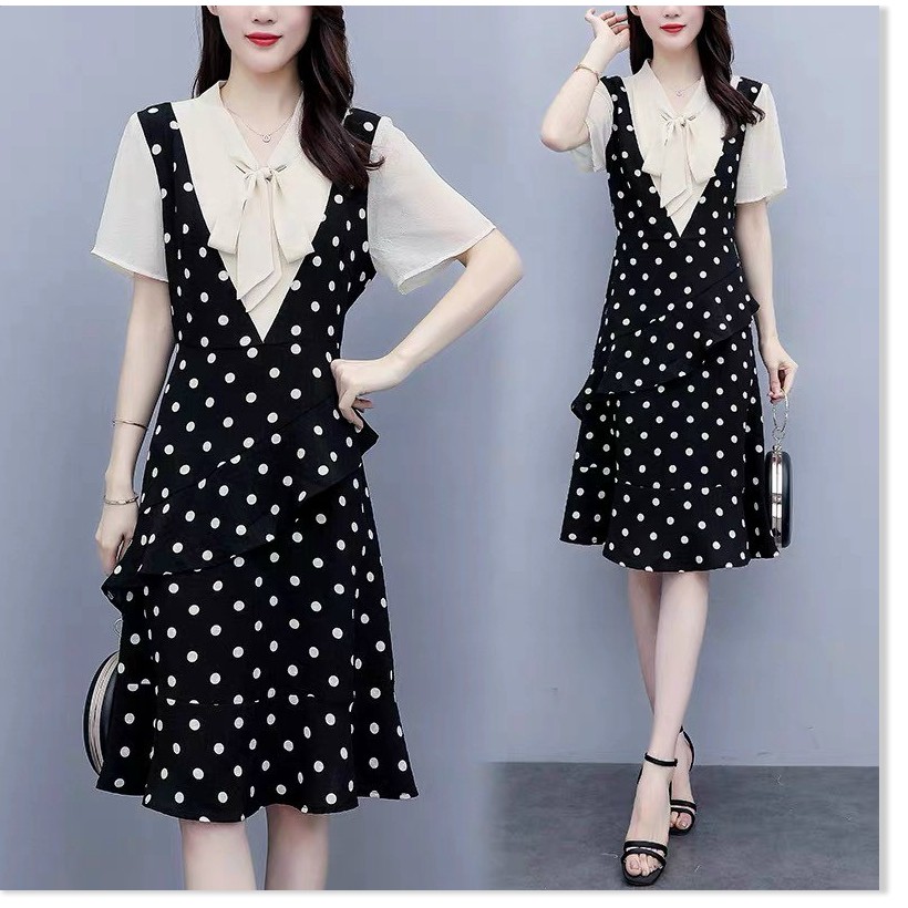 ĐẦM NỮ CHẤM BI FORM RỘNG GIẤU BỤNG CỰC HOT HHP