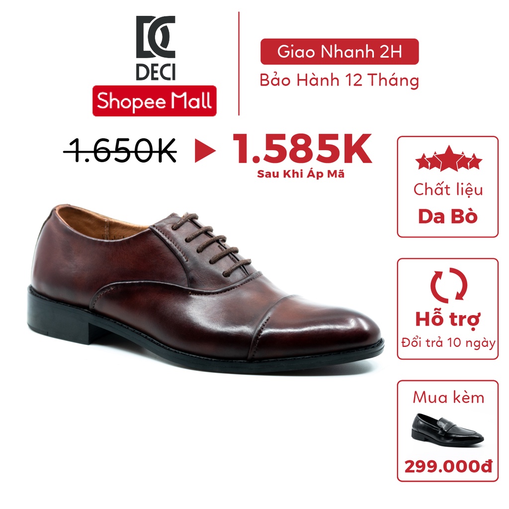Giày tây công sở DECI màu patina dòng Cao Toe Oxford BROGUE 18