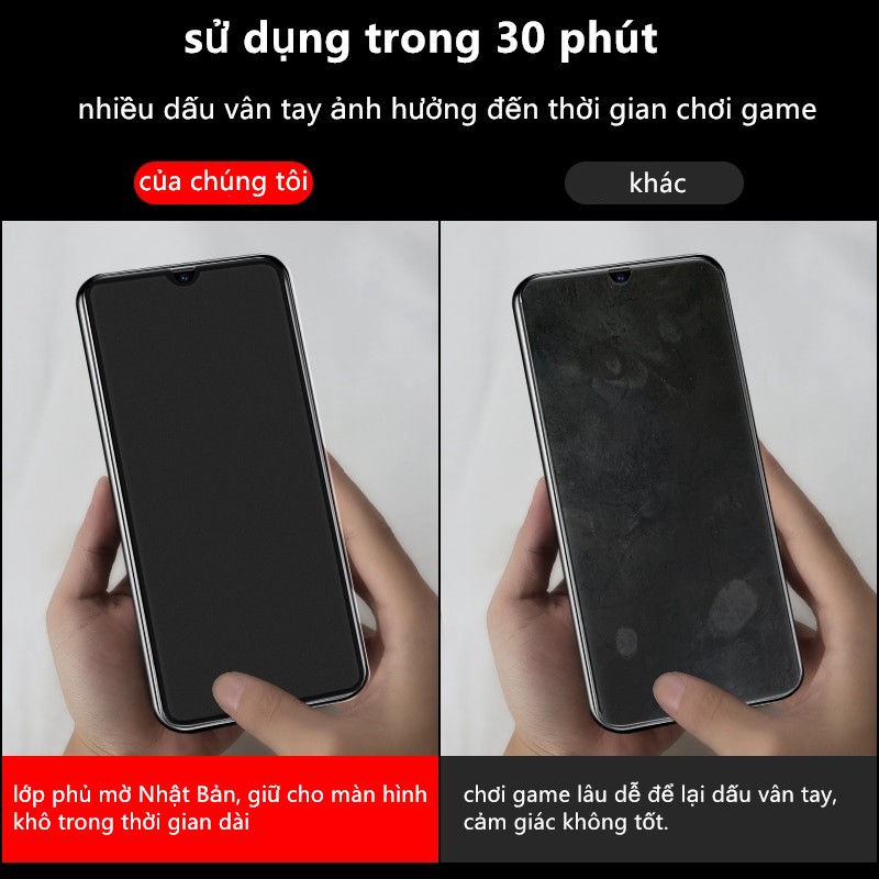 Chống vân tay matte Kính Cường Lực Miếng dán màn hình OPPO a1k a3s a5s a5 a9 a12 a15 a15s a31 a52 a53 a73 a91 a92 a93 f9 f11 pro