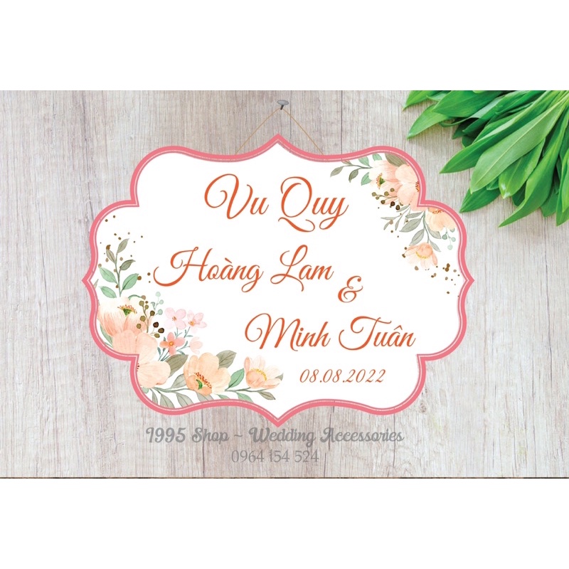 Bảng treo gia tiên đám cưới, bảng tên cô dâu chú rể