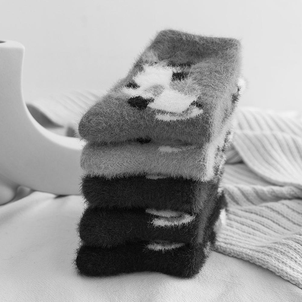 Vớ Dày Giữ Ấm Mùa Đông In Hình Mèo Dễ Thương Phong Cách Cổ Điển