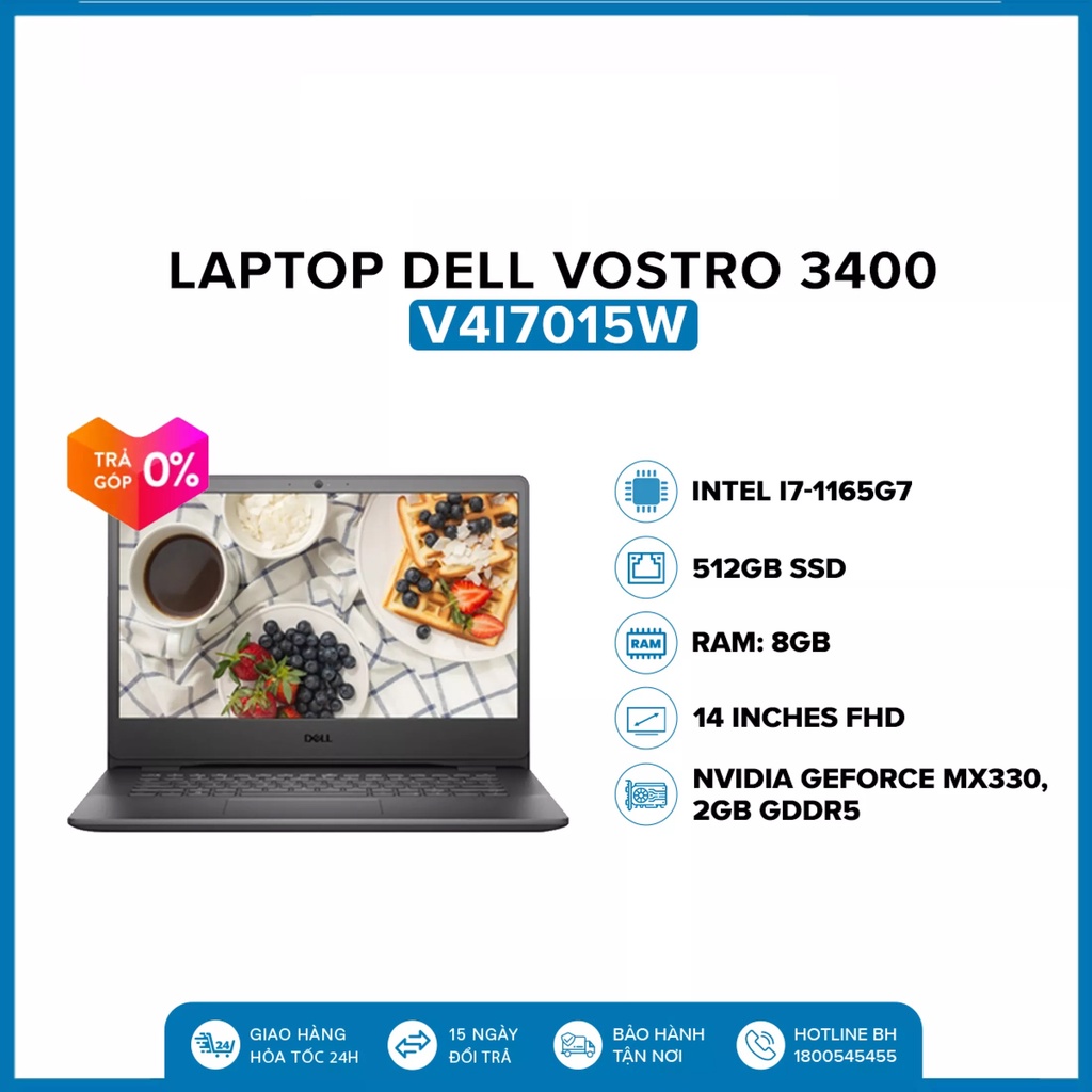 Laptop Dell Vostro 3400 V4I7015W (Core i7-1165G7/ 8GB/ 512GB/ 2GB MX330/ Win10) - Hàng Chính Hãng