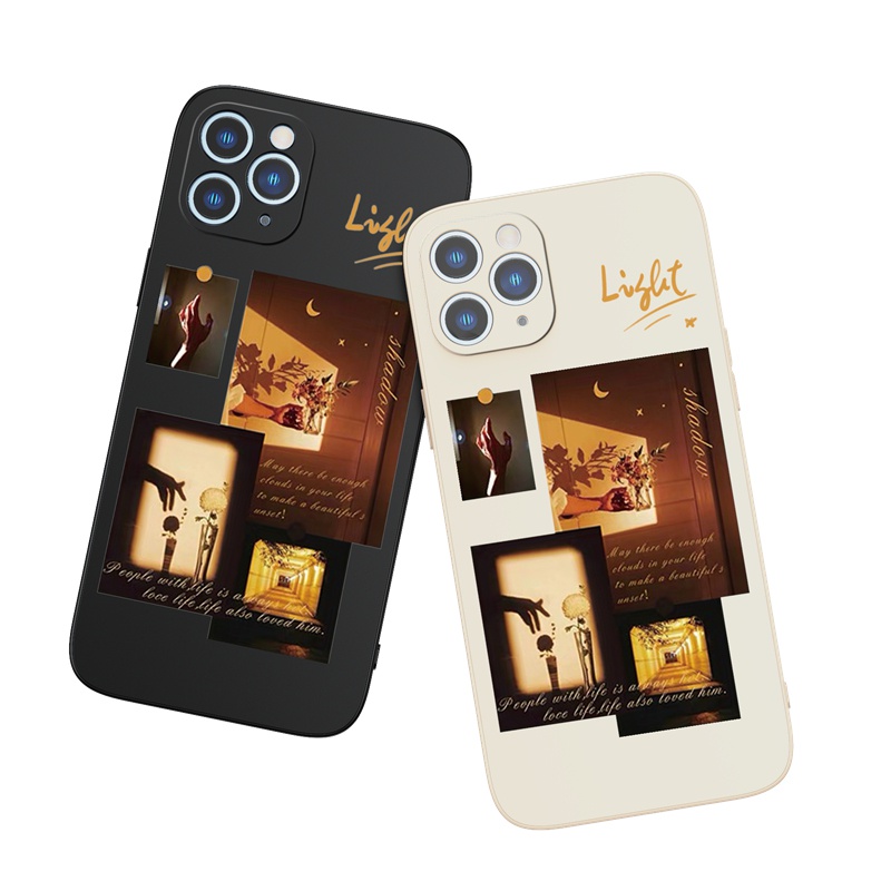 Ốp lưng iphone Ốp điện thoại Suntaiho silicon mềm họa tiết chữ light thích hợp cho iPhone 13 12 11 Mini Pro X XR XS Max 7 8 Plus