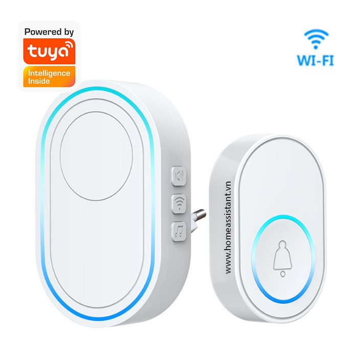 Chuông Cửa Không Dây Wifi Tuya Kiêm Trung Tâm Báo Động WDR01