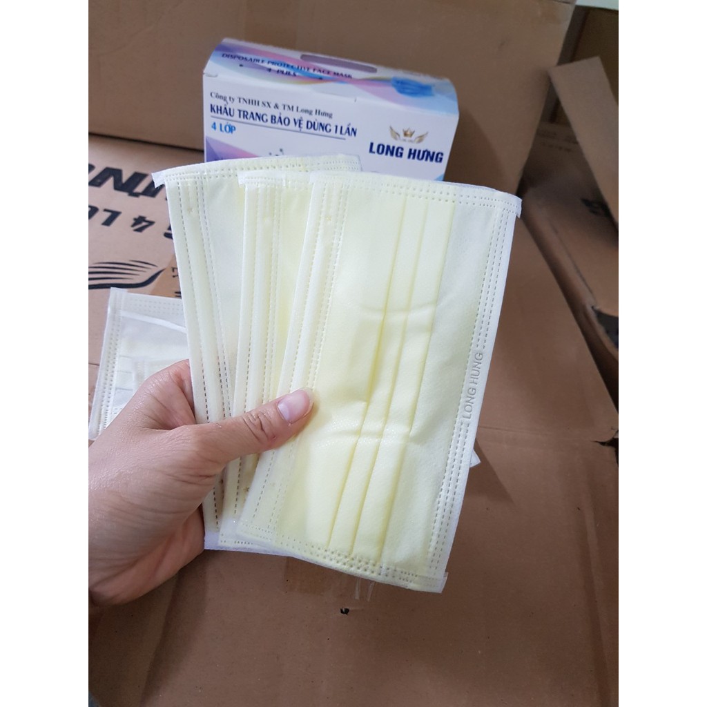 HỘP 50 CHIẾC KHẨU TRANG Y TẾ MÀU VÀNG | BigBuy360 - bigbuy360.vn