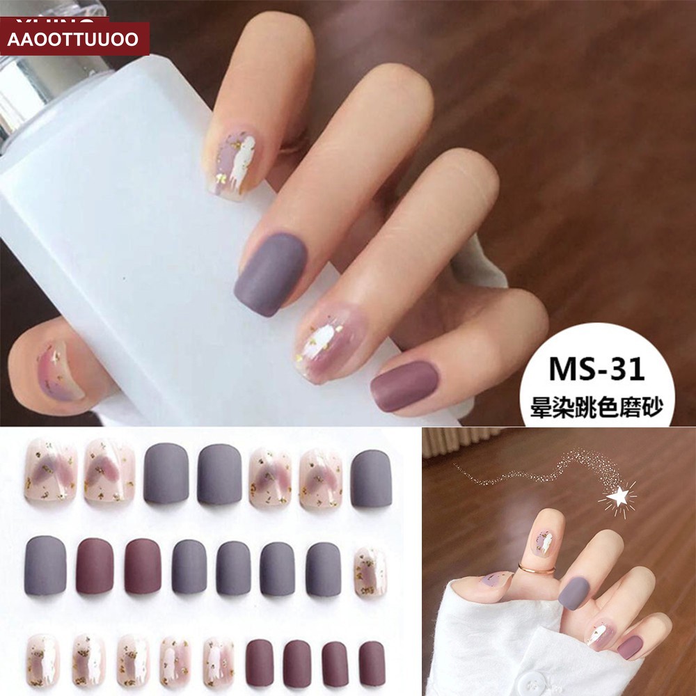 [Hàng mới về] Set 24 móng tay giả thiết kế phong cách hợp thời trang