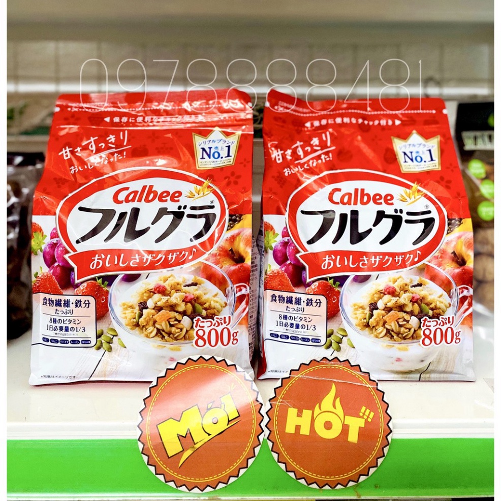 Ngũ cốc Calbee Ngũ cốc Calbee Nhật Bản hoa quả , trái cây dùng ăn sáng - ăn kiêng giảm cân ( 800G )