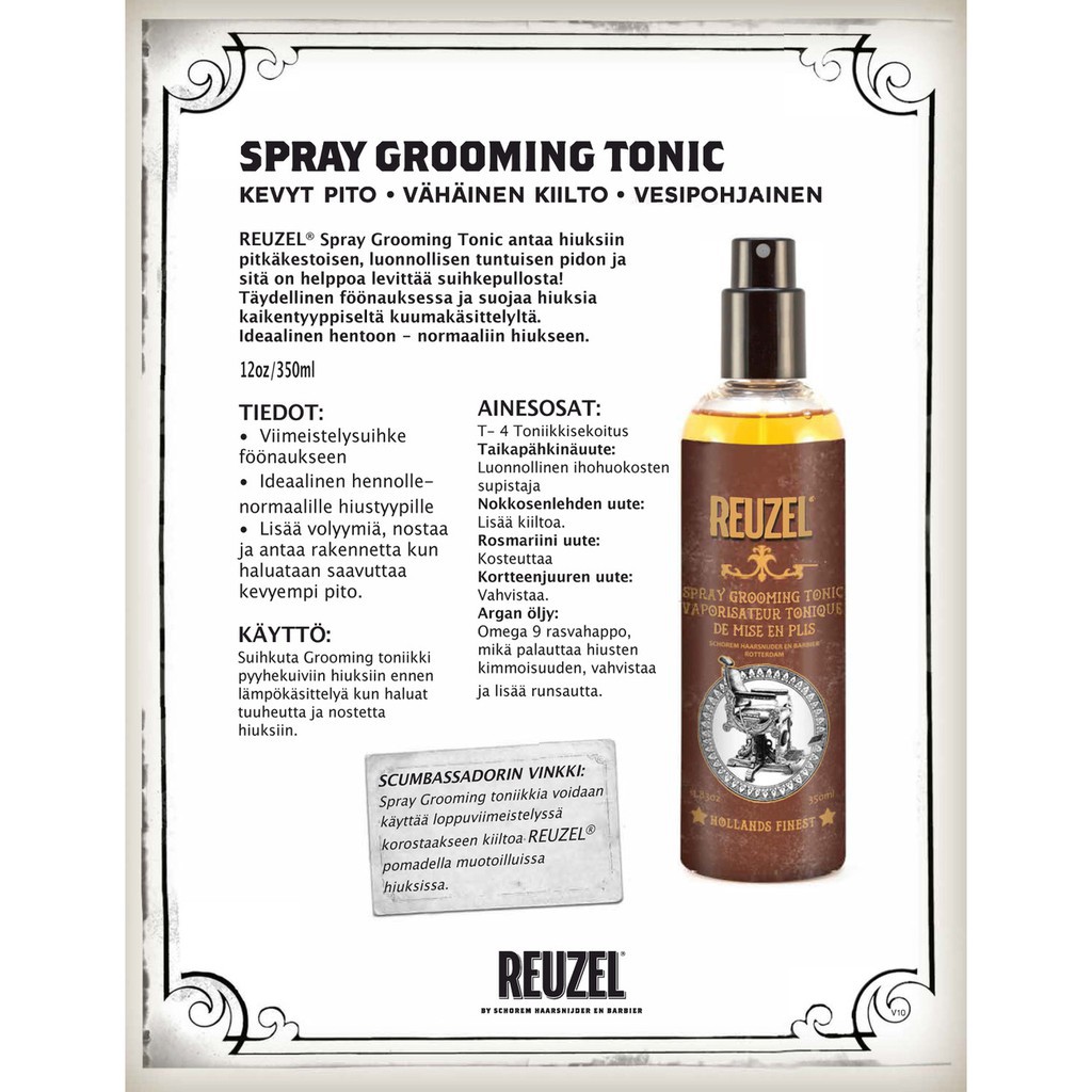 [Reuzel chính hãng] Xịt dưỡng tạo độ phồng tự nhiên Spray Grooming Tonic REUZEL 355ml