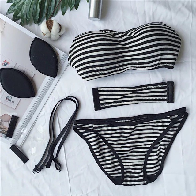 Bộ quần áo lót cotton không gọng (Mẫu kẻ sọc)