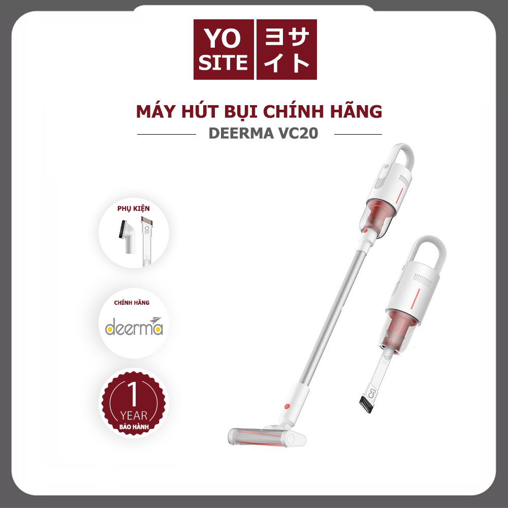 Máy hút bụi cầm tay không dây Deerma VC20 Plus pin 2200mAh lực hút 8kPa cực khỏe thiết kế thời trang