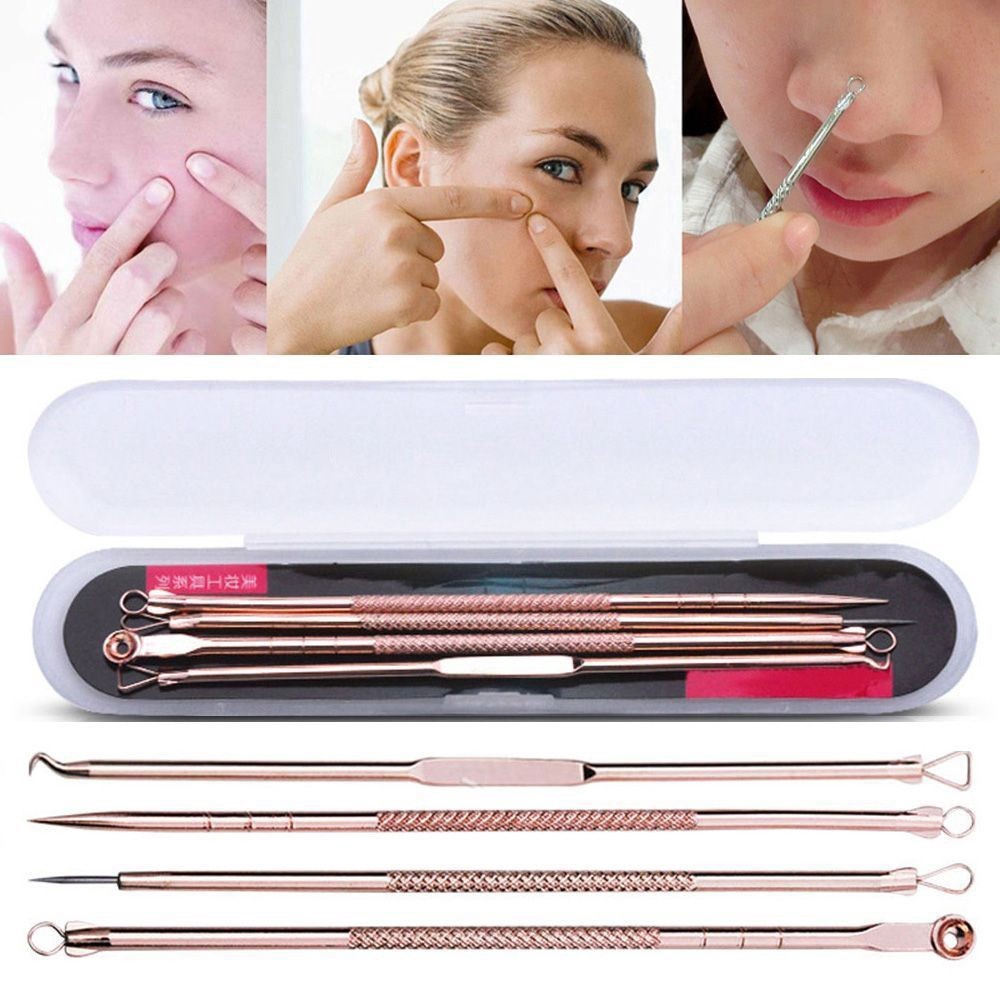 [sweet] 4pc/set Available kit acne epilator blackhead acne stainless steel needle beauty tool