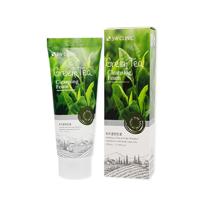 Sửa rữa mặt trà xanh Green Tea 3W CLINIC Foam Cleansing 100ml