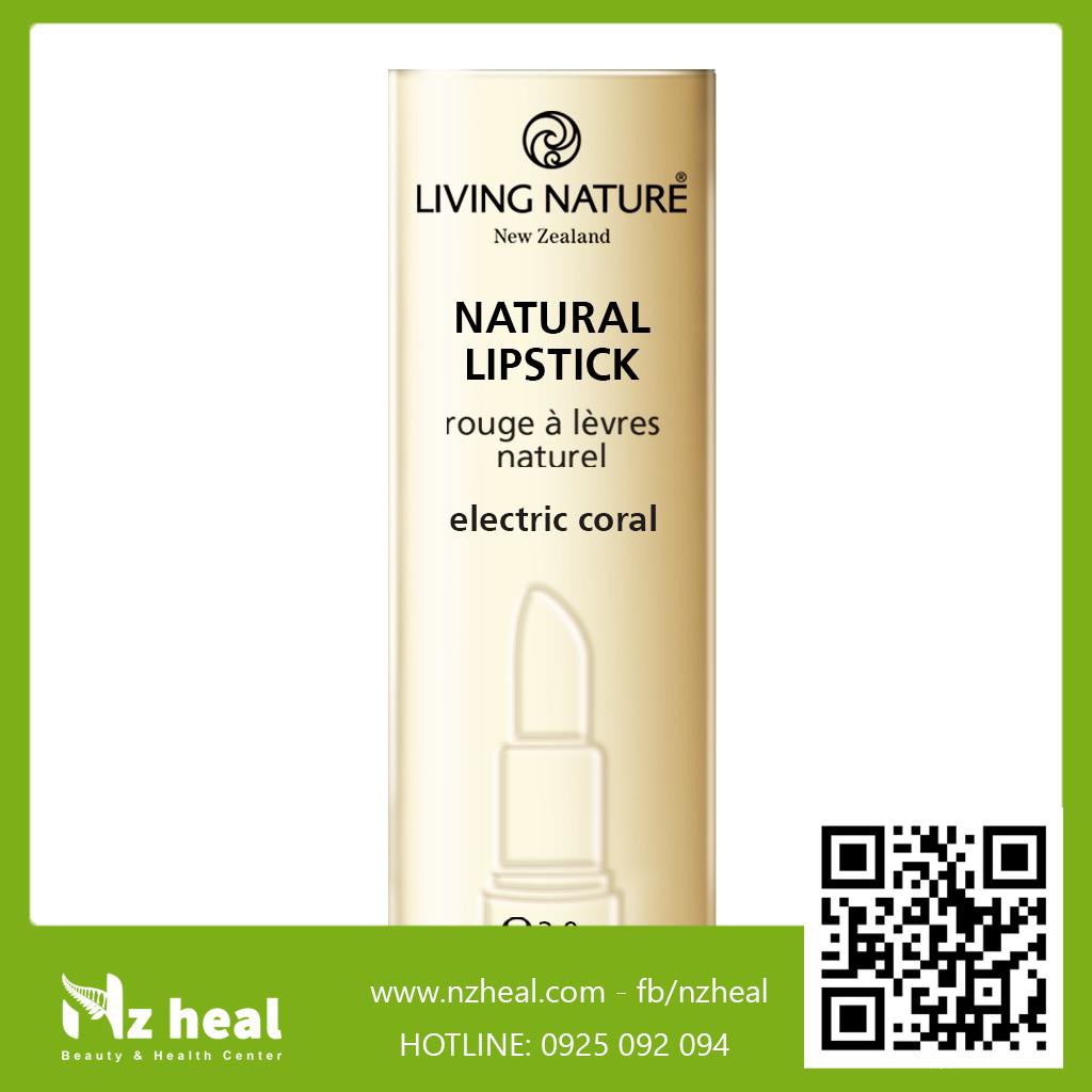 [Hỏa tốc] Son Môi Organic Màu Đỏ Cam Living Nature Lipstick Electric Coral 15