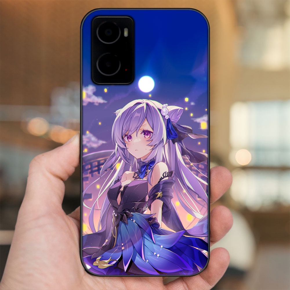 Ốp lưng Oppo A76 viền đen in hình Keqing Genshin Impact