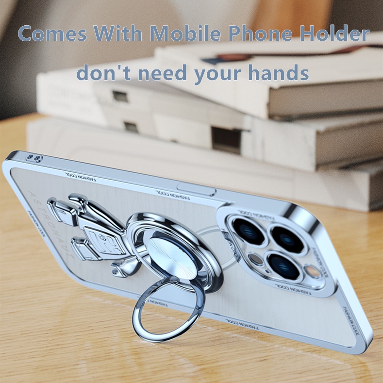 Ốp Điện Thoại Silicon Dẻo Tráng Gương Họa Tiết Phi Hành Gia Sang Trọng Chống Sốc Cho iPhone 13 12 11 Pro MAX XS MAX XR X 7 8 Plus