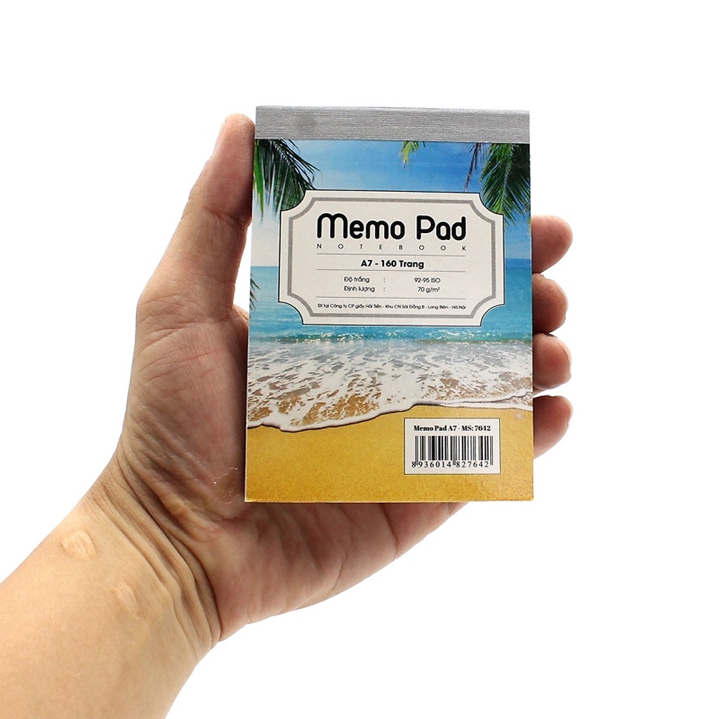 Sổ cầm tay Memo Pad A7 160 Trang 7642, Sổ xé Hải tiến, Vở mini học sinh, Sổ Xé Dán Ghi Chép, sổ order ghi menu, thức ăn