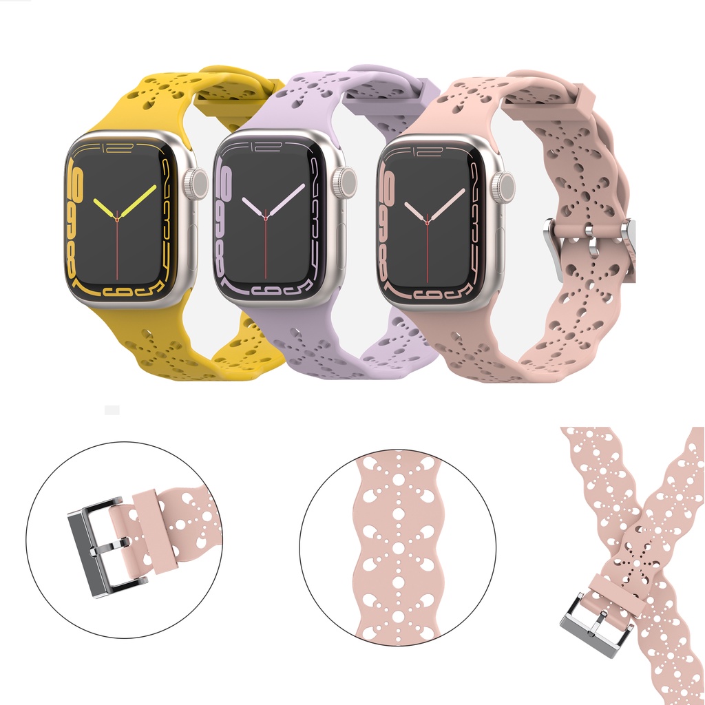 Dây Đeo Đồng Hồ Bằng Silicone Siêu Mỏng Dành Cho Apple Watch Ultra 8 7 6 5 4 3 iWatch 49mm 45mm 41mm 44mm 40mm
