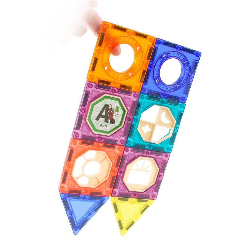 Bộ lắp ghép xếp hình hút nam châm 3D có đèn sáng 54 và 111 chi tiết , đồ chơi phát triển trí tuệ cho bé