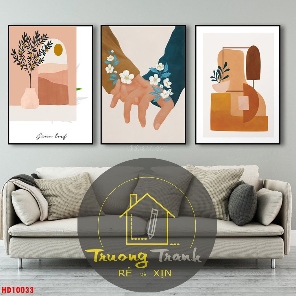 Bộ 3 tranh vải canvas gỗ TN đẹp hơn tranh tráng gương, TRƯỜNG TRANH treo tường trang trí phòng ngủ phòng khách phòng bếp