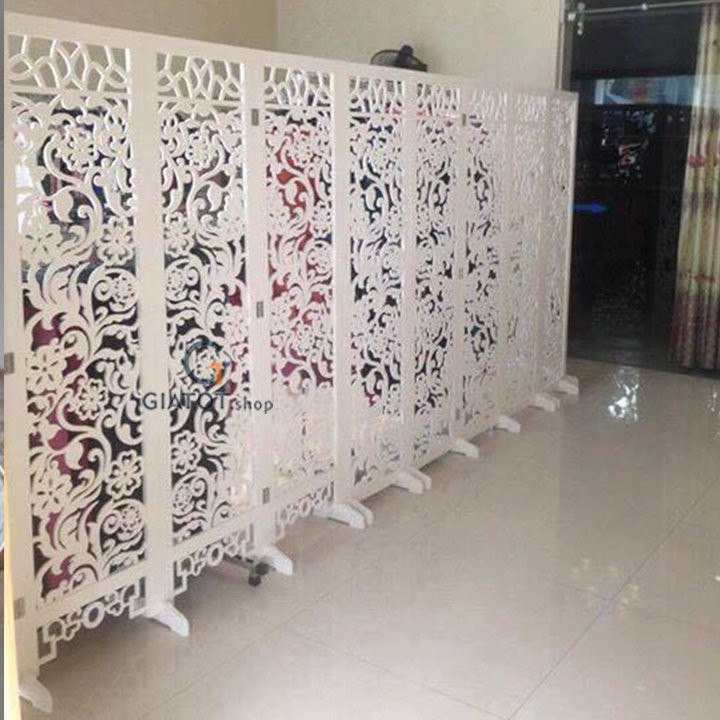 Bình phong vách ngăn họa tiết hình hoa chồi GTS304 cao cấp bằng gỗ CNC chống mối,mọt/ Giá bán 1 tấm