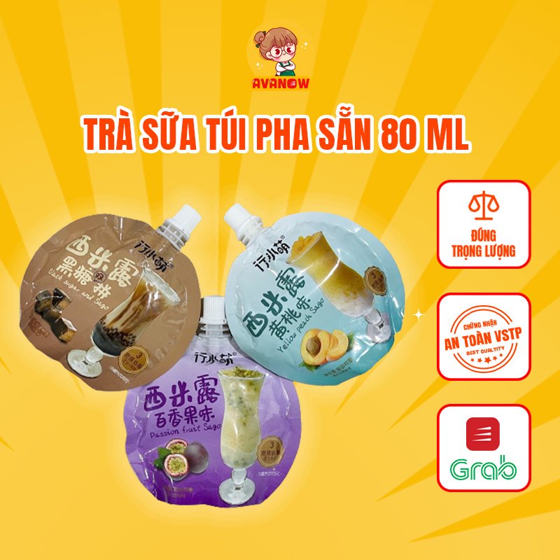 Trà sữa túi pha sẵn 80ml 🍣 Avanow 🍣 siêu ngon,đồ ăn vặt ngon