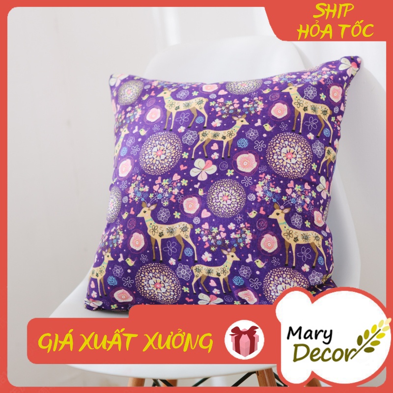 Gối tựa sofa Mary Decor - họa tiết Hươu sao tím G-C03