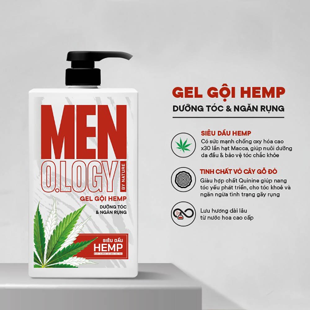 Gel Gội Menology Hemp Dưỡng Tóc Và Ngăn Rụng 630ml