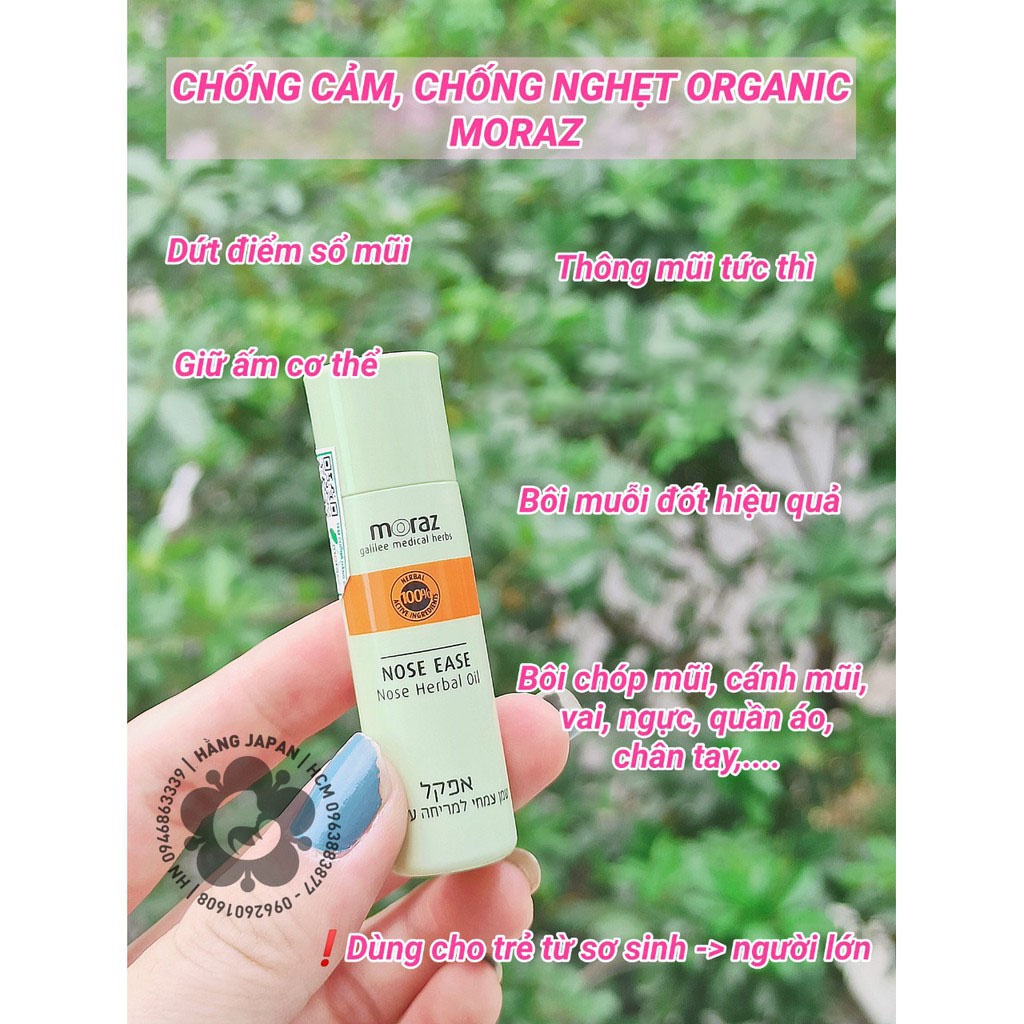 Dầu thông mũi chống cảm Moraz Nose Ease cho bé - Giảm ngạt mũi, sổ mũi cho bé