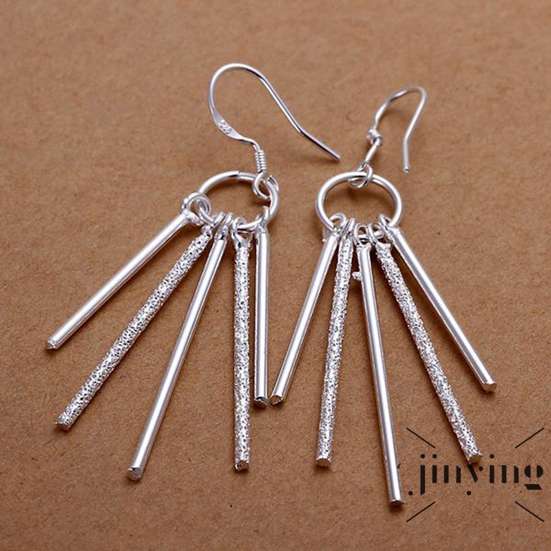 GETNOIVAS Khuyên tai mạ bạc 925 kiểu dáng đơn giản