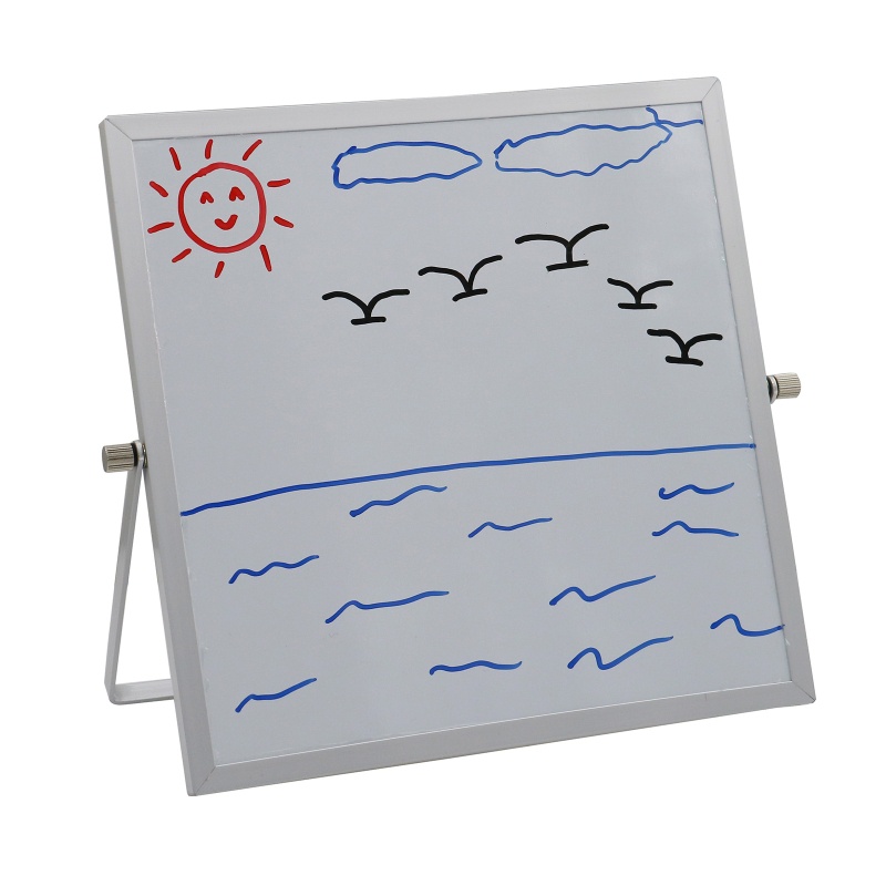 Bảng Trắng Từ Tính Hai Mặt 10 "X10" Để Bàn Kèm Giá Đỡ Cho Học Sinh / Văn Phòng