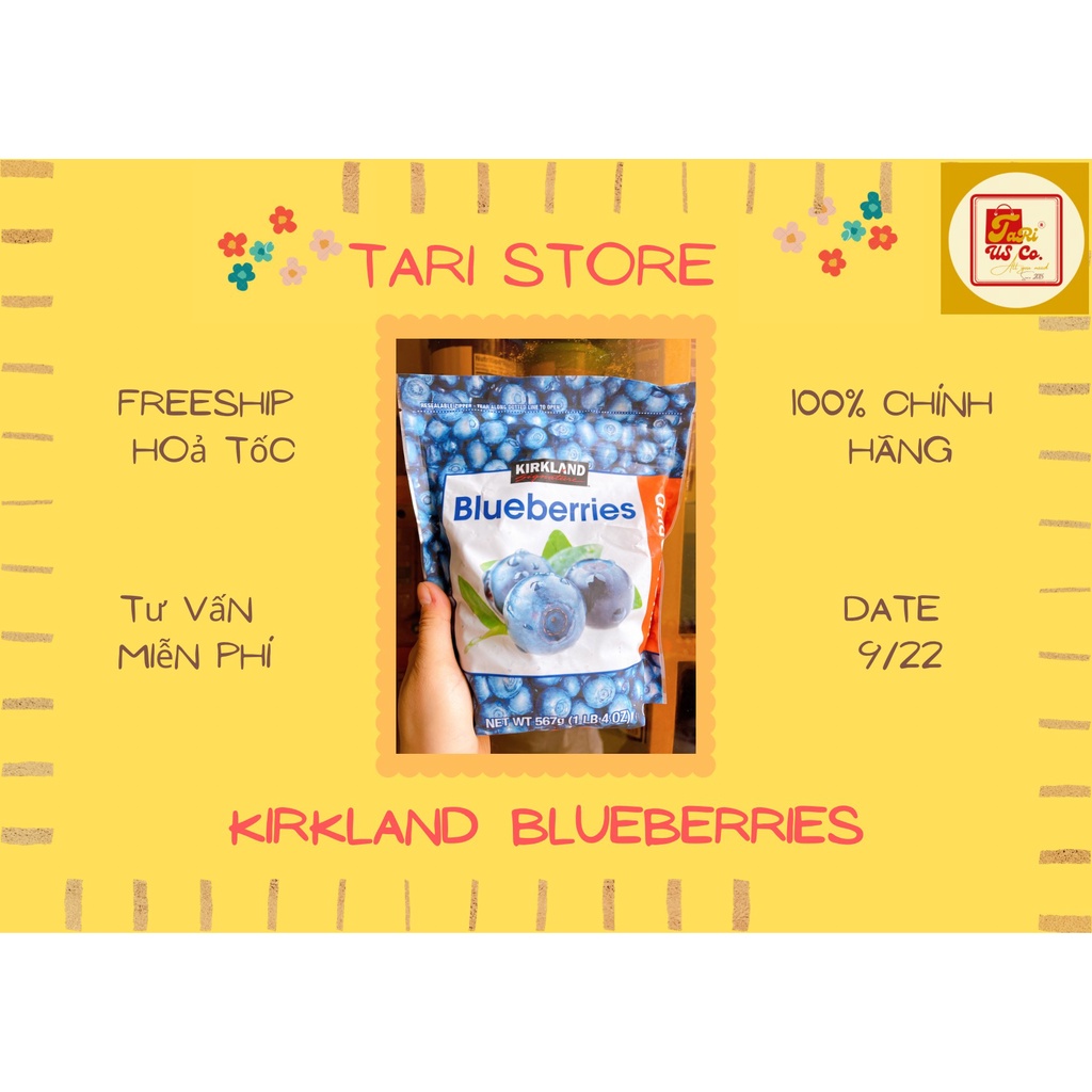 Việt Quất sấy khô Kirkland Signature Organic Dried Blueberries 567g